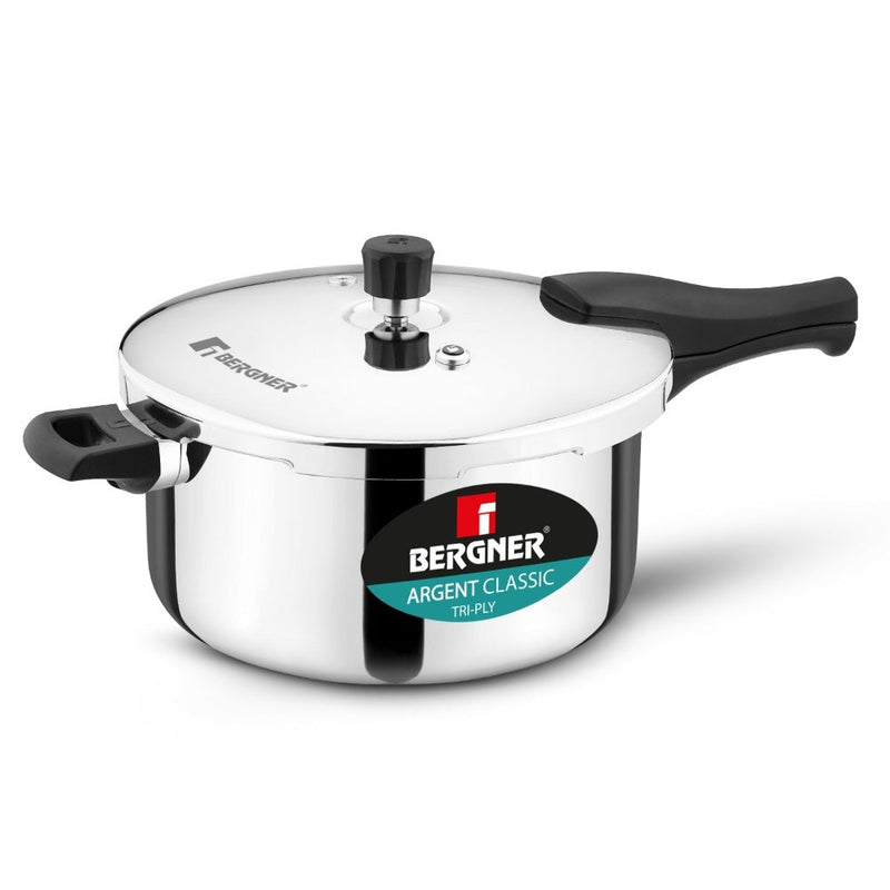 Bergner Argent Classic Triply Outer Lid Pressure Cooker 6.5L - Induction Bottom