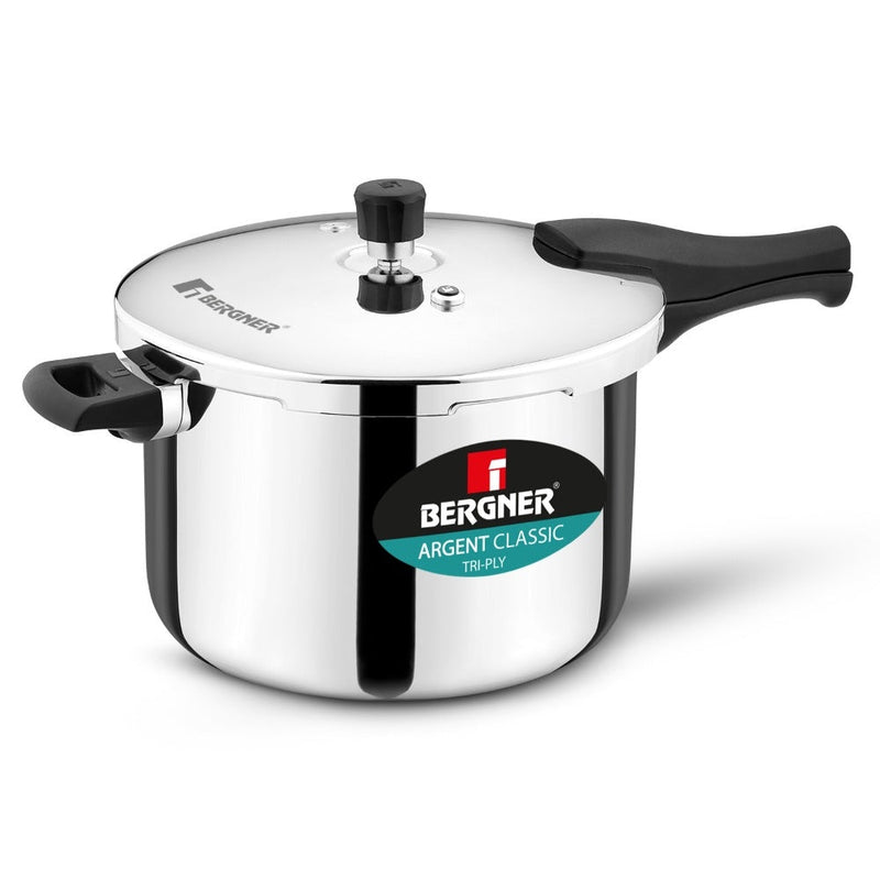Bergner Argent Classic Triply Outer Lid Pressure Cooker 8.0L - Induction Bottom