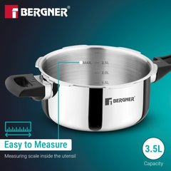 Bergner Argent Classic Triply Outer Lid Pressure Pan 3.5L - Induction Bottom