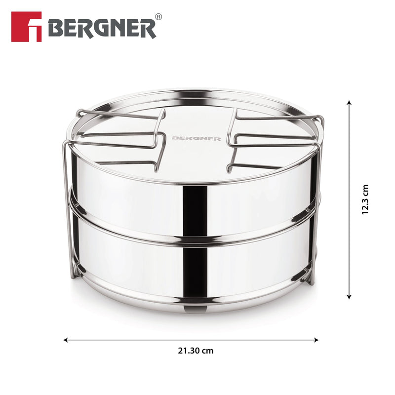 Bergner Argent Classic Stainless Steel 2 Tier Pressure Cooker Separator | 20cm (Dia)