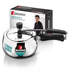 Bergner Shouraya TriPly Stainless Steel Inner Lid Belly Pressure Cooker 1.5 L