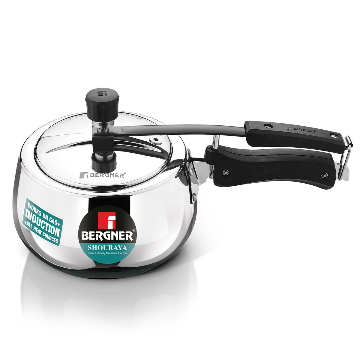 Bergner Shouraya TriPly Stainless Steel Inner Lid Belly Pressure Cooker 1.5 L
