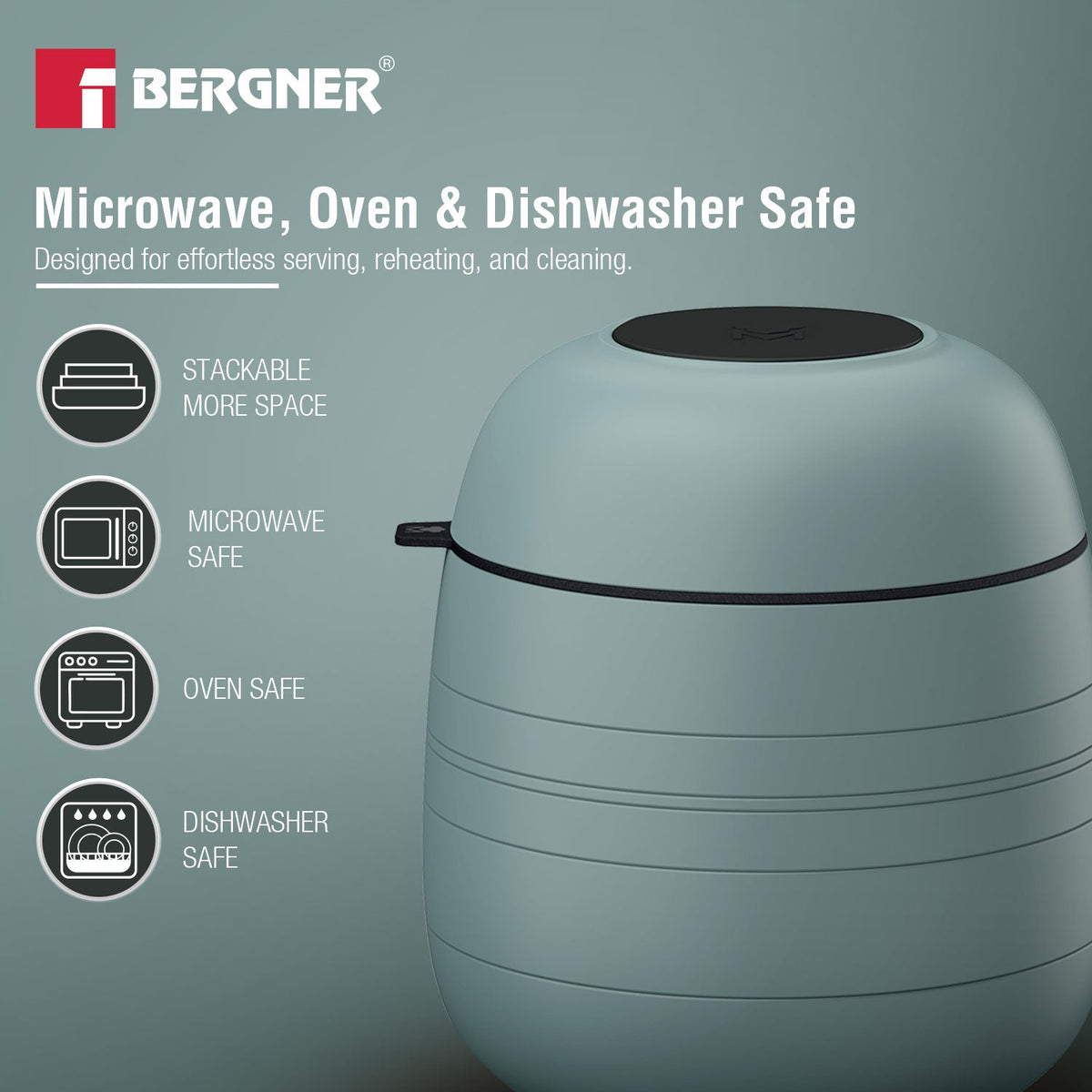 Bergner MasterPRO by Bergner Share Play Stoneware 9 Pcs Dinnerware Set - Dusty Blue