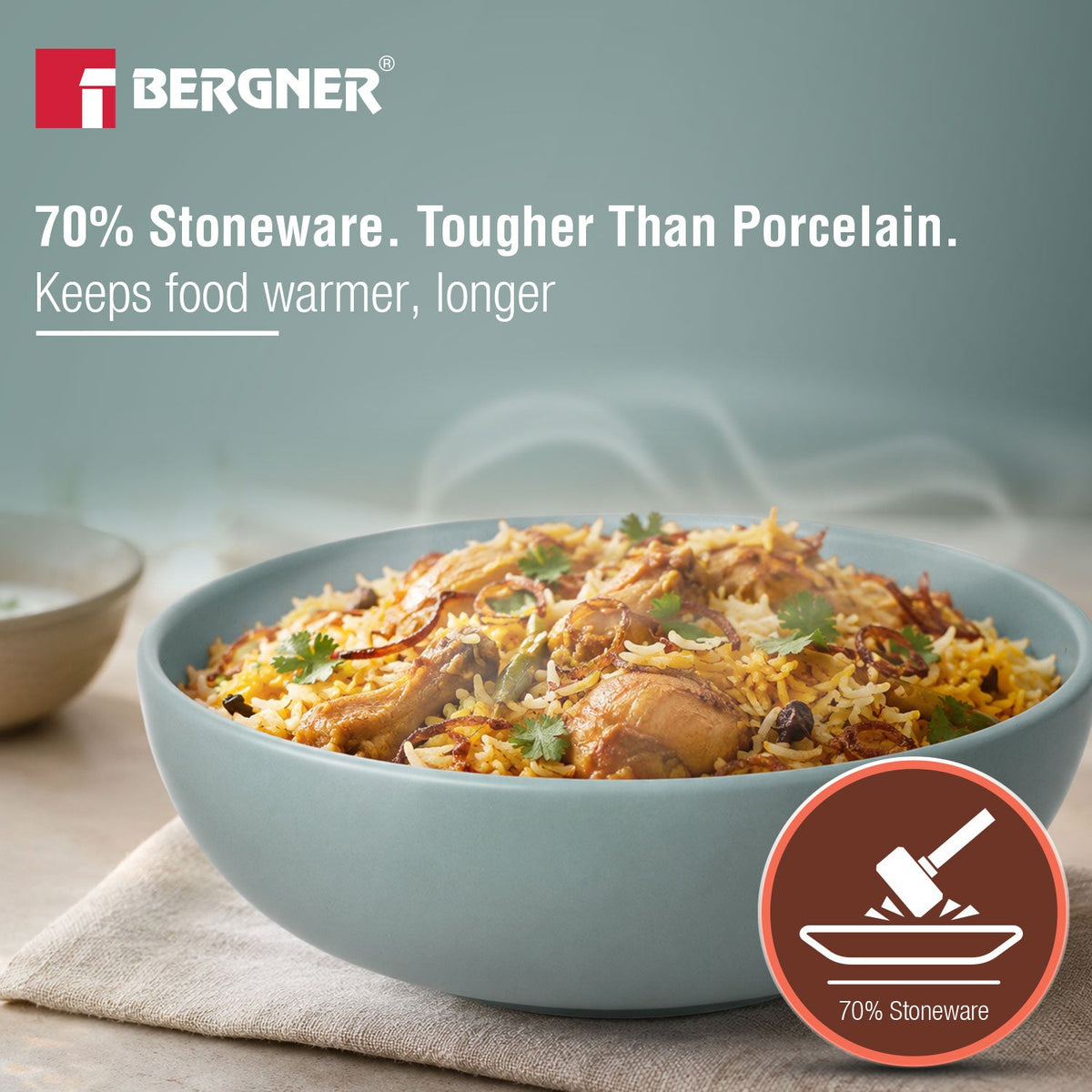 Bergner MasterPRO by Bergner Share Play Stoneware 9 Pcs Dinnerware Set - Dusty Blue