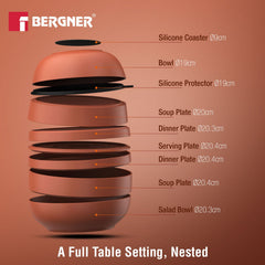 Bergner MasterPRO by Bergner Share Play Stoneware 9 Pcs Dinnerware Set - Clay Orange