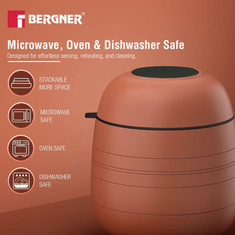 Bergner MasterPRO by Bergner Share Play Stoneware 9 Pcs Dinnerware Set - Clay Orange