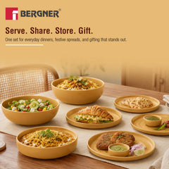Bergner MasterPRO by Bergner Share Play Stoneware 9 Pcs Dinnerware Set - Mustard Yellow
