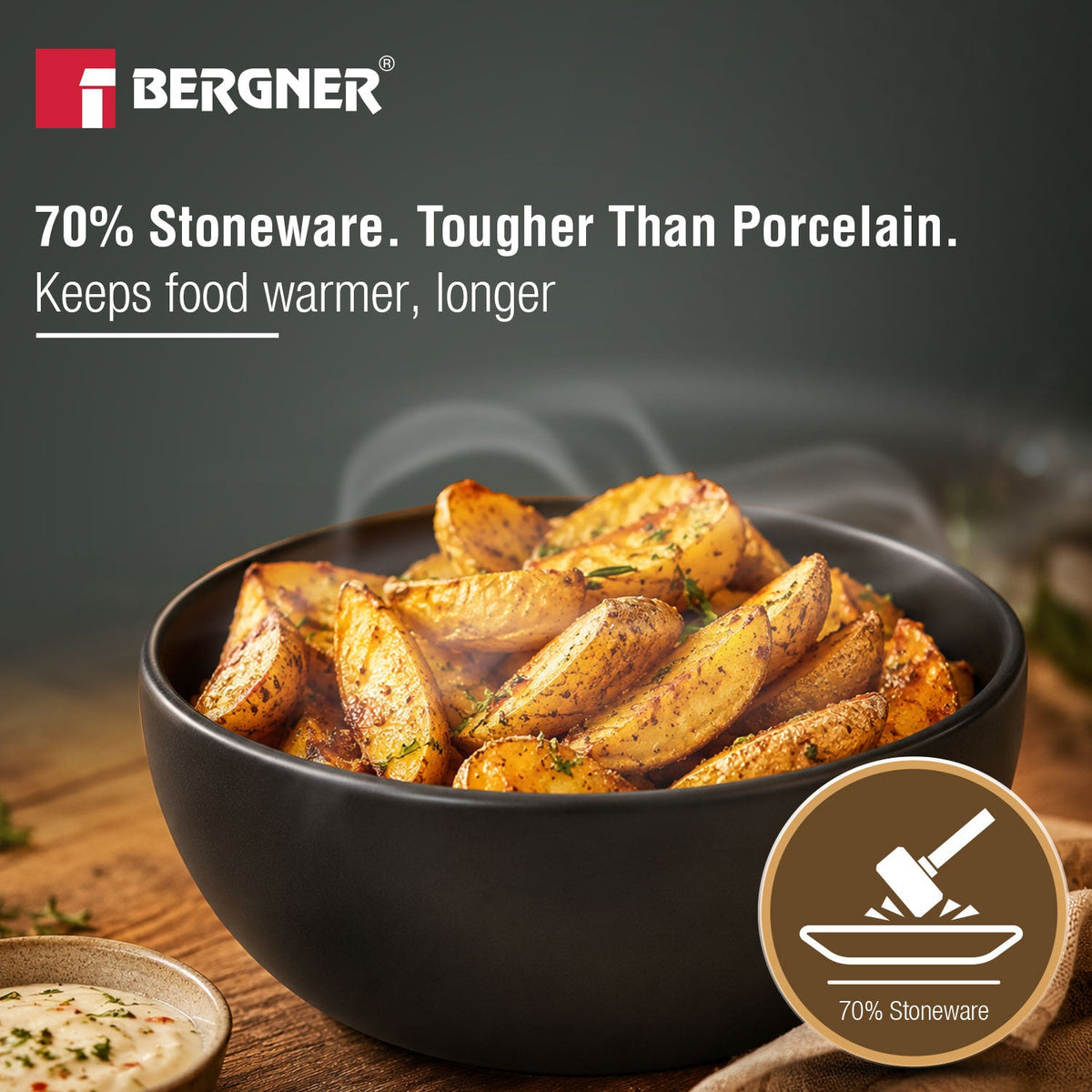 Bergner MasterPRO by Bergner Share Play Stoneware 19 Pcs Snackware Set - Matte Black