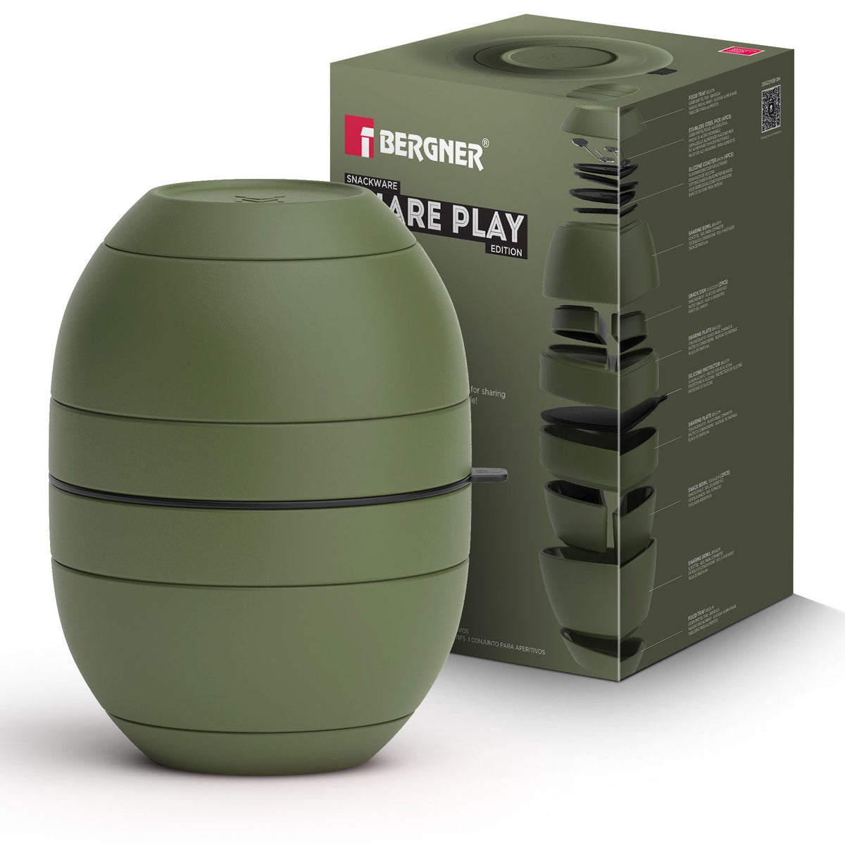 Bergner MasterPRO by Bergner Share Play Stoneware 19 Pcs Snackware Set - Sage Green