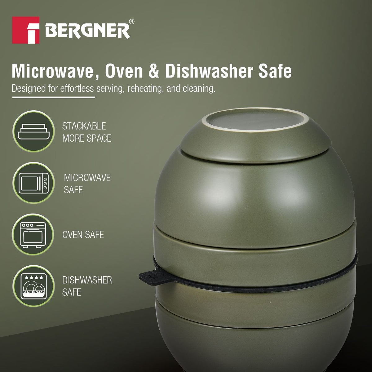 Bergner MasterPRO by Bergner Share Play Stoneware 19 Pcs Snackware Set - Sage Green