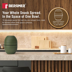 Bergner MasterPRO by Bergner Share Play Stoneware 19 Pcs Snackware Set - Sage Green
