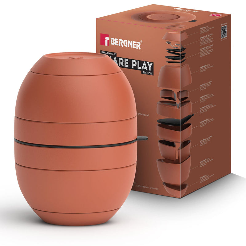 Bergner MasterPRO by Bergner Share Play Stoneware 19 Pcs Snackware Set - Clay Orange