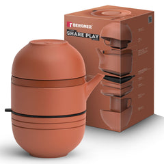 Bergner MasterPRO by Bergner Share Play Stoneware 8 Pcs Teaware Set - Clay Orange