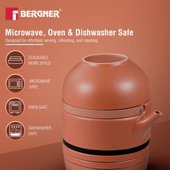 Bergner MasterPRO by Bergner Share Play Stoneware 8 Pcs Teaware Set - Clay Orange