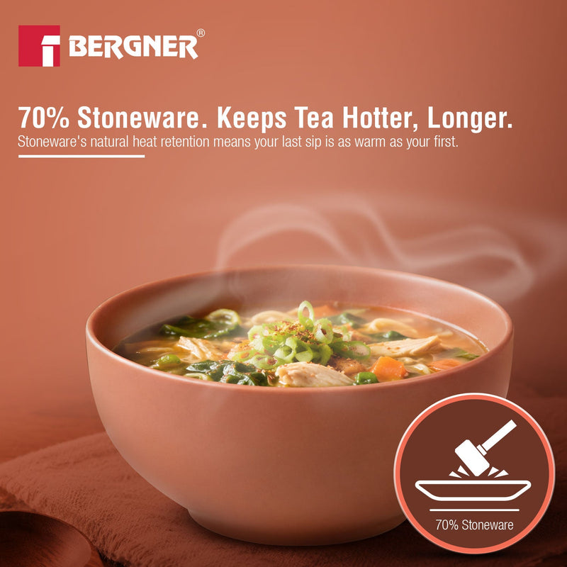 Bergner MasterPRO by Bergner Share Play Stoneware 8 Pcs Teaware Set - Clay Orange