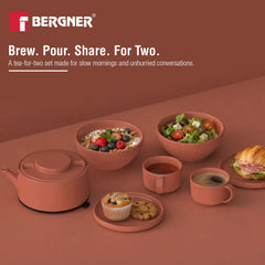 Bergner MasterPRO by Bergner Share Play Stoneware 8 Pcs Teaware Set - Clay Orange