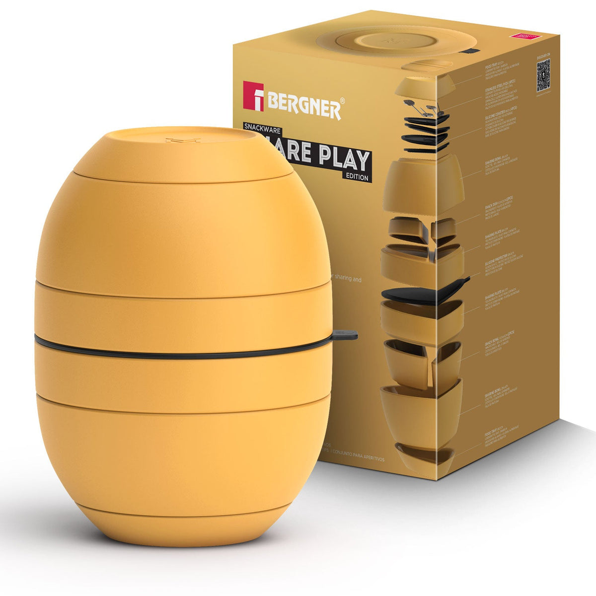 Bergner MasterPRO by Bergner Share Play Stoneware 19 Pcs Snackware Set - Mustard Yellow