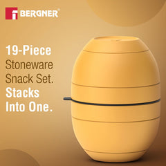 Bergner MasterPRO by Bergner Share Play Stoneware 19 Pcs Snackware Set - Mustard Yellow