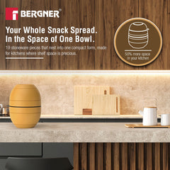 Bergner MasterPRO by Bergner Share Play Stoneware 19 Pcs Snackware Set - Mustard Yellow