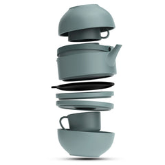 Bergner MasterPRO by Bergner Share Play Stoneware 8 Pcs Teaware Set - Dusty Blue