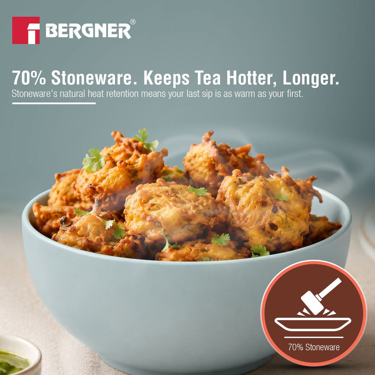 Bergner MasterPRO by Bergner Share Play Stoneware 8 Pcs Teaware Set - Dusty Blue