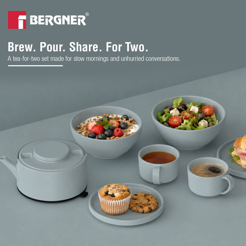 Bergner MasterPRO by Bergner Share Play Stoneware 8 Pcs Teaware Set - Dusty Blue