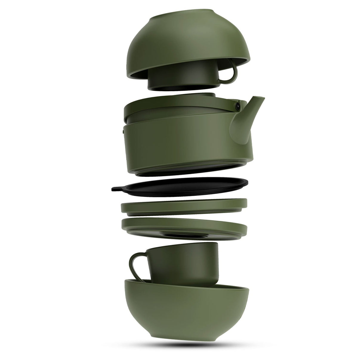 Bergner MasterPRO by Bergner Share Play Stoneware 8 Pcs Teaware Set - Sage Green