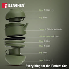 Bergner MasterPRO by Bergner Share Play Stoneware 8 Pcs Teaware Set - Sage Green