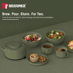 Bergner MasterPRO by Bergner Share Play Stoneware 8 Pcs Teaware Set - Sage Green