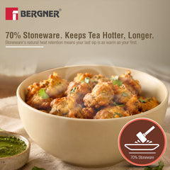 Bergner MasterPRO by Bergner Share Play Stoneware 8 Pcs Teaware Set - Warm Beige