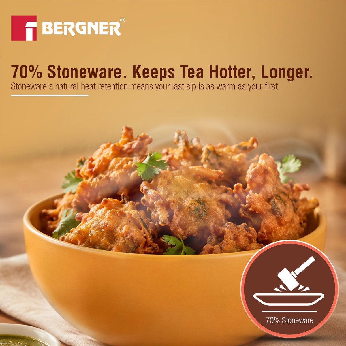 Bergner MasterPRO by Bergner Share Play Stoneware 8 Pcs Teaware Set - Mustard Yellow