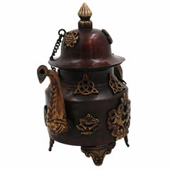 Handcrafted Brass Kettle Idol | Pital Ki Chai Ketli Murti | Traditional Tea Pot Moorthi for Pooja, Decor & Gift,Brown, 8 Inch, 1 Piece