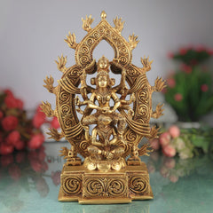 Brass Kamakhya Devi Idol, Kamakhya Maa Murti, Kamakhya Shakti Peeth Mata Statue, Nilachal Kamakhya Amba Kali Pratima for Puja, Home Decor & Gifts, Gold, 13 Inch, 1 Piece