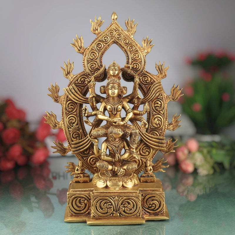 Brass Kamakhya Devi Idol, Kamakhya Maa Murti, Kamakhya Shakti Peeth Mata Statue, Nilachal Kamakhya Amba Kali Pratima for Puja, Home Decor & Gifts, Gold, 13 Inch, 1 Piece