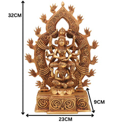 Brass Kamakhya Devi Idol, Kamakhya Maa Murti, Kamakhya Shakti Peeth Mata Statue, Nilachal Kamakhya Amba Kali Pratima for Puja, Home Decor & Gifts, Gold, 13 Inch, 1 Piece