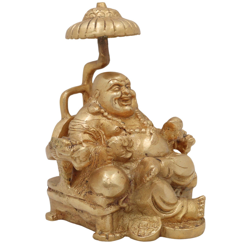 Brass Lord Kubera Idol | Kuber Murti | Kuvera Statue | Dhanapati Vigraha | Vaishravan Sculpture for Wealth, Prosperity, Pooja & Home Decor,Gold, 6 Inch, 1 Piece