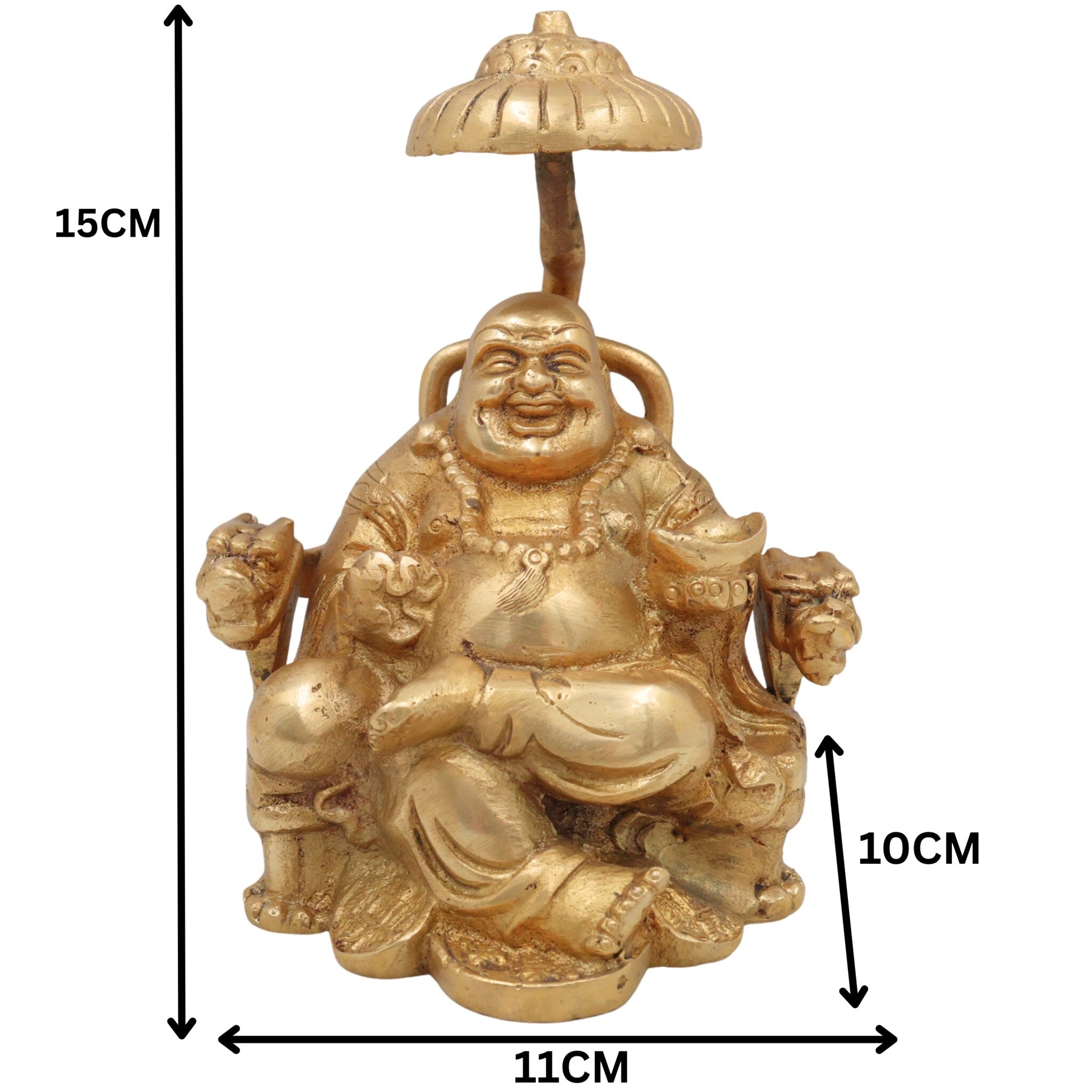 Brass Lord Kubera Idol | Kuber Murti | Kuvera Statue | Dhanapati Vigraha | Vaishravan Sculpture for Wealth, Prosperity, Pooja & Home Decor,Gold, 6 Inch, 1 Piece