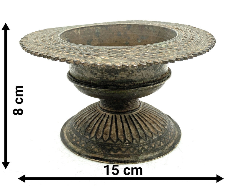 Brass Katora, Pittal Bowl, Traditional Katori, Antique Brass Utensil, Decorative Brass Bowl,Brown, 3 Inch, 1 Piece
