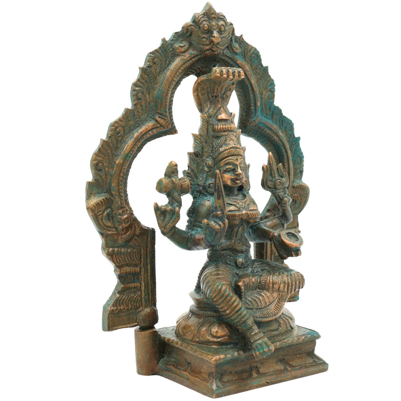 Bronze Handcrafted Mariyamman Idol | Panchaloha Mariamman Murti, Ashtadhatu Goddess Statue for Pooja, Home & Temple Decor,Gold, 5.5 Inch, 1 Piece