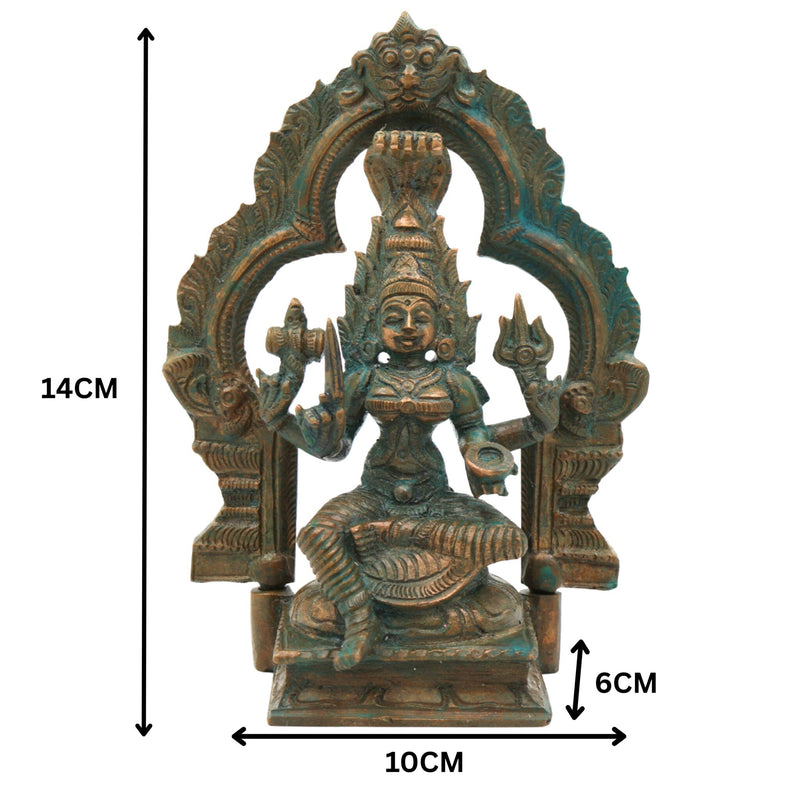 Bronze Handcrafted Mariyamman Idol | Panchaloha Mariamman Murti, Ashtadhatu Goddess Statue for Pooja, Home & Temple Decor,Gold, 5.5 Inch, 1 Piece