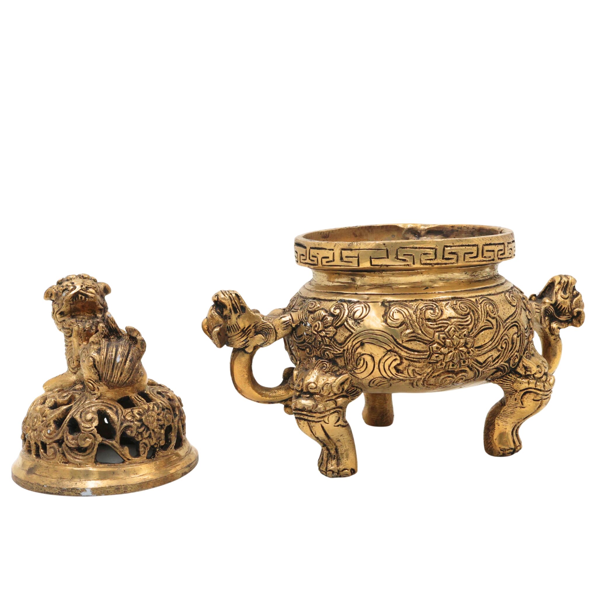 Brass Dragon Motif Bowl – Handcrafted Peetal Showpiece with Antique Gold Finish, 8 Inch