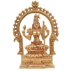 Brass Kamakshi Devi Idol – Shakti Murti for Pooja, Temple & Home Decor, Gold, 7.5 Inch, 1 Piece