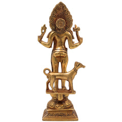 Brass Maha Kaal Bhairav Idol – Kalabhairava Statue, 11 Inch