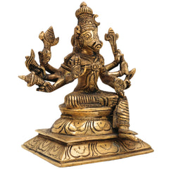 Handcrafted Brass Ashta Bhuja Varahi Devi Statue for Pooja & Temple, 5.5 Inch