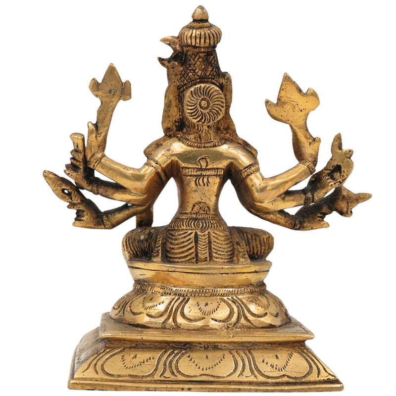Handcrafted Brass Ashta Bhuja Varahi Devi Statue for Pooja & Temple, 5.5 Inch