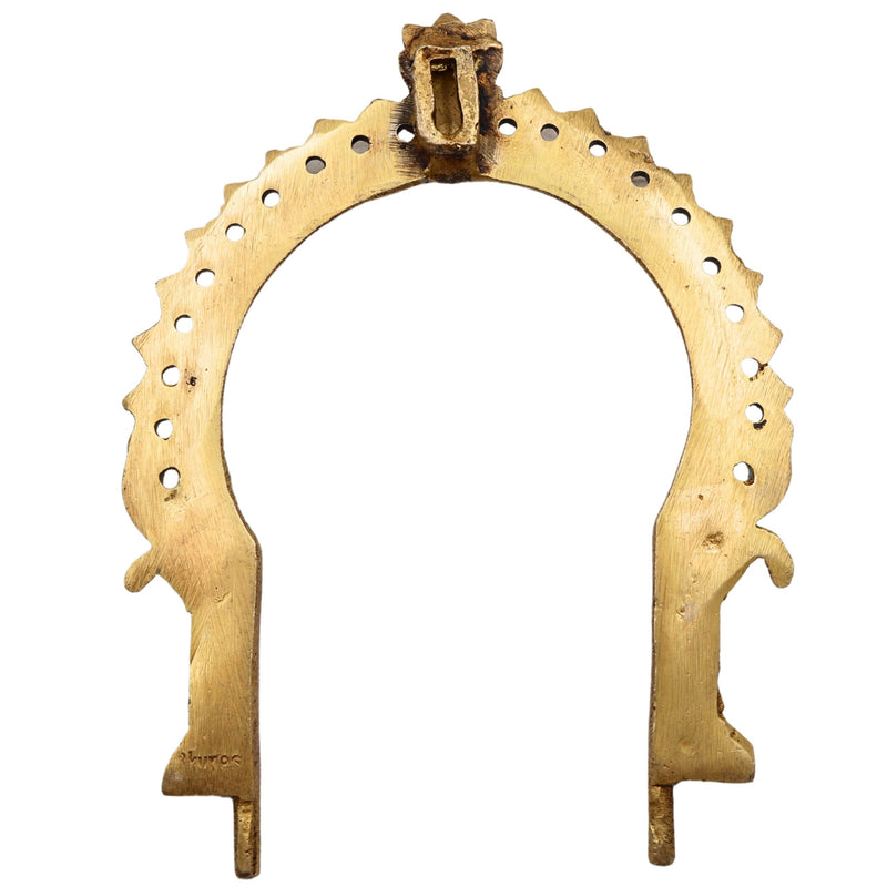 Bhunes Brass Small Prabhavali Frame Arch – Wall Hanging Prabhawal for Mandir, Prabhawali Backplate for Deity Idol, Prabhaval Pooja Decor for Temple & Home, Gold, 7.5 Inch, 1 Piece