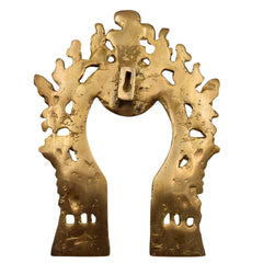 Bhunes Brass Prabhavali with Yali, Elephant & Deities – Traditional Arch Frame Wall Hanging for Home Temple | Prabhawali Prabhaval for Murti Backdrop Decor, Gold, 9 Inch, 1 Piece