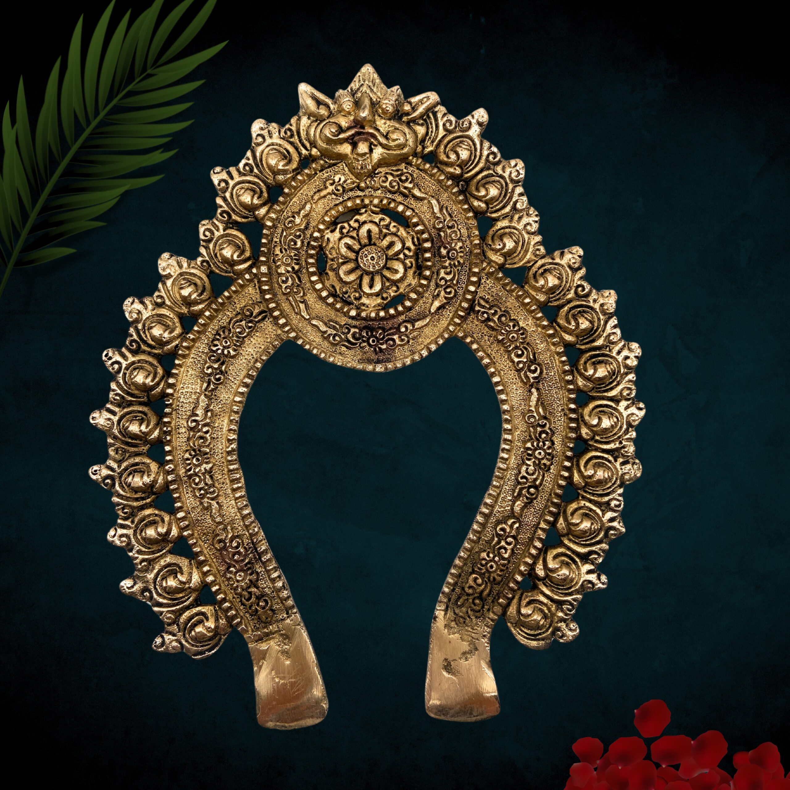 Brass Prabhaval Frame Arch Wall Hanging Prabhawal For Home Decor Prabhawali For Diety Prabhavali,Gold, 10 Inch, 1 Piece