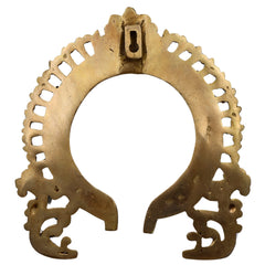Bhunes Brass Hand-Carved Prabhavali Arch Frame with Kirtimukha – Wall Hanging for Pooja Room, Temple Backdrop, Murti Decor, Prabhawal for Home Mandir, Gold, 9 Inch, 1 Piece