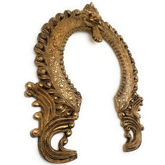 Bhunes Brass Handmade Prabhavali Arch Frame for Home Temple Decor – Wall Hanging Prabhawal Prabhawali Prabhaval for Deity | Traditional Kirtimukha Backdrop, Gold, 14.5 Inch, 1 Piece